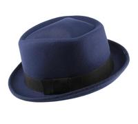 WEQYFDC Uomo Donna Top Pork Pie Cappelli Bowtie Band Fedora Cappellino Trilby Cappellini Jazz Party Viaggi all'aperto Per Cena All'aperto Abbigliamento Casual(Blue)