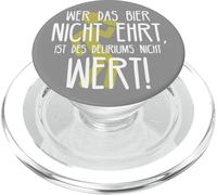 Wer das Bier nicht ehrt Delirium Frase divertente sulla birra tedesca PopSockets PopGrip per MagSafe