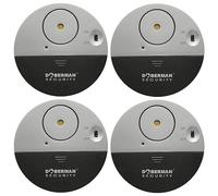 WER DOBERMAN Allarme per finestra ultrasottile di sicurezza, allarme forte da 100dB e sensori di vibrazione, allarme antifurto dal design moderno e ultrasottile con supporto adesivo (confezioni da 4)