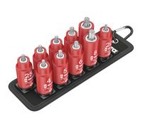 WERA - Set di inserti-bussola con attacco quadro da 3/8 pollice, isolati a norme VDE 10 pezzi, Numero pezzi: 10 10