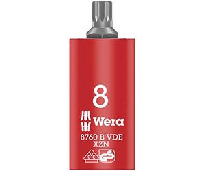 Wera 05004940001 8760 B VDE XZN Zyklop inserto-bussola isolato VDE, con attacco da 3/8", per viti con impronta XZN, M 8 mm