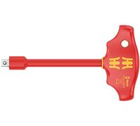 Wera 05005120001 410 i VDE B Giravite adattatore a T isolato VDE per bussole, 3/8" x 130 mm, rosso