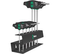 WERA - Set di giraviti per viti Torx, con impugnatura a T nel supporto in metallo 7 pezzi, Numero di giraviti: 7 7
