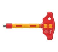 Wera 410 i VDE B RA VDE impugnatura a T isolata con funzione a cricchetto per bussole da 3/8", 3/8" x 130 mm