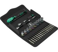 Wera 8100 SA 14 Cricchetto 1/4" Serie Bussole Metric 28 Pezzi Cromovanadio