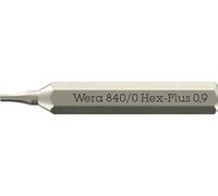 Wera 840/0 Inserti Micro Hex-Plus per viti a cava esagonale, 0.9 x 30 mm