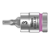 Wera, 8740 A HF Zyklop Bussole a inserto con attacco da 1/4" con ritegno vite, 3,0 x 28 mm