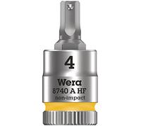Wera, 8740 A HF Zyklop Bussole a inserto con attacco da 1/4" con ritegno vite, 4,0 x 28 mm