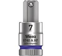 Wera, 8740 A HF Zyklop Inserto-bussola, attacco da 1/4", confunzione di ritegno, 7,0 x 28 mm