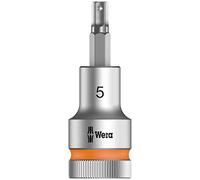 Wera, 8740 C HF Zyklop Bussole a inserto con attacco da 1/2" con ritegno vite, 5.0 x 60 mm