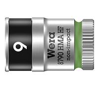 Wera, 8790 HMA HF Bussola per cricchetto Zyklop con attacco da 1/4" con ritegno vite, 9,0 mm