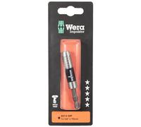 Wera Supporto Impaktor 897/4 IMP, Porta-inserti 1/4" x75 mm, anello elastico e magnete, Quantità 1