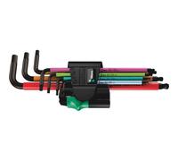 Wera, 950 SPKL/7B SM Multicolour Assortimento di chiavi a L, con magnete, metriche, BlackLaser, 7 pezzi