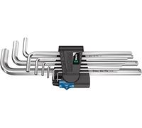 Wera 950/9 Christmas Hex-Plus HF 1 - Set di 9 chiavi angolari metriche, cromate, colore: Nero