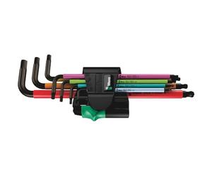 Wera, 950 SPKL/7B SM Multicolour Assortimento di chiavi a L, con magnete, metriche, BlackLaser, 7 pezzi