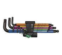 Wera, 950 SPKL/9 SM N Multicolour Assortimento di chiavi a L, metriche, BlackLaser, 9 pezzi