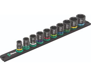 Wera 9607 Magnetic Rail B Impaktor 1 Socket Set 1cm Guida Metrica 05005451001