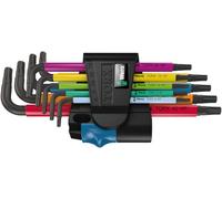 Wera, 967 SL TORX HF Multicolour Chiave a L con ritegno vite, 9 pezzi | TX8-TX40 Bit Set - Clip resistente all'usura per rimozione rapida con una sola mano