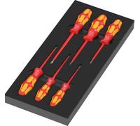 Wera 97110 Termoformato in spugna giraviti Kraftform Serie 100 VDE set 1, 7 pezzi