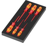 Wera 97111 Termoformato in spugna giraviti Kraftform Serie 100 VDE set 2, 7 pezzi