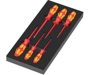 Wera 97111 Termoformato in spugna giraviti Kraftform Serie 100 VDE set 2, 7 pezzi