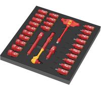 Wera 9726 Termoformato in spugna cricchetto 8007 B VDE Zyklop VDE Set 1, 3/8", 28 pezzi
