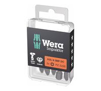 WERA Bit Impaktor per viti Pozidriv, 1/4" E 6,3 Set con 5pz., Dim. dell'impronta a croce: 2 Quantità:5