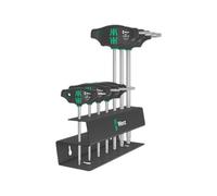 WERA - Set di giraviti per viti Torx, con impugnatura a T nel supporto in metallo 7 pezzi, Numero di giraviti: 7 7