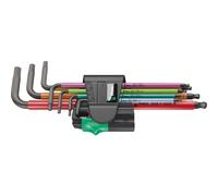 Wera, 950 SPKL/7B SM Multicolour Assortimento di chiavi a L, con magnete, metriche, BlackLaser, 7 pezzi