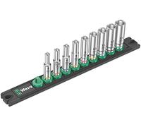 Set di 9 bussole lunghe Zyklop 1/4" WERA Nuss-Magnetleiste A Deep 1