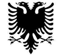 Werbetechnik Sotirios Papoutsis 2X Adesivo per Auto, 2X Car Sticker Aquila Shqipë Albania. (11 x 11 cm, Nero)