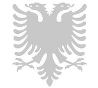 Werbetechnik Sotirios Papoutsis 2X Adesivo per Auto, 2X Car Sticker Aquila Shqipë Albania. (11 x 11 cm, Argento)
