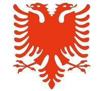 Werbetechnik Sotirios Papoutsis 2X Adesivo per Auto, 2X Car Sticker Aquila Shqipë Albania. (11 x 11 cm, Rosso)
