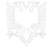 Werbetechnik Sotirios Papoutsis 2X Adesivo per Auto, 2X Car Sticker Aquila Shqipë Albania. (11 x 11 cm, Bianco)