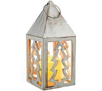 WeRChristmas - Cuore lanterna decorazione natalizia, in legno, Legno, White, 10.5x10.5x21.5 cm