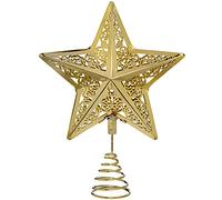 WeRChristmas-Decorazione natalizia a forma di stella 30 cm, con puntale per albero di Natale, colore: oro