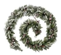 WeRChristmas Ghirlanda di Pino Extra Spessa 2,7 m, con Coni e Bacche, Decorazione Natalizia, Bianco, 9 ft / 2.7 m