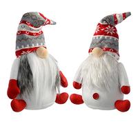 WeRChristmas Gonks di Natale, Babbo Natale, 28 cm - Set di 2, Tessuto, multicolour, 19 x 10 x 31 cm