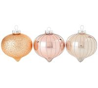 WeRChristmas - Palline di Vetro, Colore Oro Rosa, 3 Pezzi