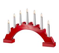 WeRChristmas, Ponte Decorativo in Legno con 7 Candele LED, Multicolore, 41 cm