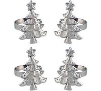 WeRChristmas, Set di 4 portatovaglioli con Albero di Natale, Multicolore, 7 cm