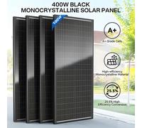 WERCHTAY 12V 400W/200W/100W 18BB Pannello solare rigido Silicio monocristallino Celle solari di tipo N Impermeabile Campeggio/Casa/RV