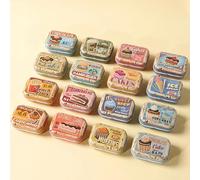 werdecade 8 mini scatole in latta vintage per dessert e gioielli, scatole decorative piccole scatole in metallo con coperchio incernierato, contenitori portatili piccoli kit di conservazione (dessert