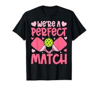 We're A Match Pickleball Couple Paddle Hearts Valentine Maglietta