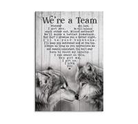 We're A Team Canvas Print - Wolf Inspirational Quote Poster Wall Art, Motivational Teamwork Decor for Man Cave(Unframed,08X12inch(20X30cm))