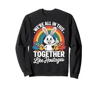 We're all in This Together Funny Bunny Rainbow Felpa