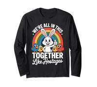 We're all in This Together Funny Bunny Rainbow Maglia a Manica