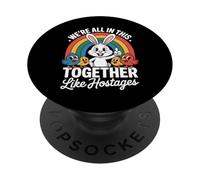 We're All In This Together Funny Bunny Rainbow PopSockets PopGrip Adesivo