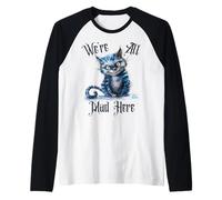 We're all Mad Here Cheshire Cat Alice Wonderland Libro per Bambini Maglia con Maniche Raglan
