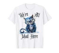We're all Mad Here Cheshire Cat Alice Wonderland Libro per Bambini Maglietta